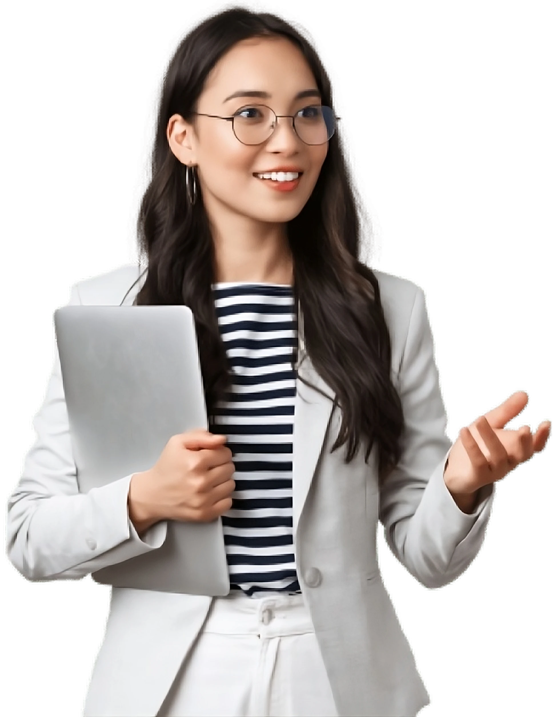 Woman holding a tablet Woman holding a tablet